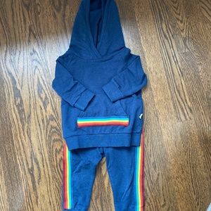 Boys rainbow stripe jogging suit